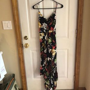 Lulu’s floral and black spaghetti strap dress (M)